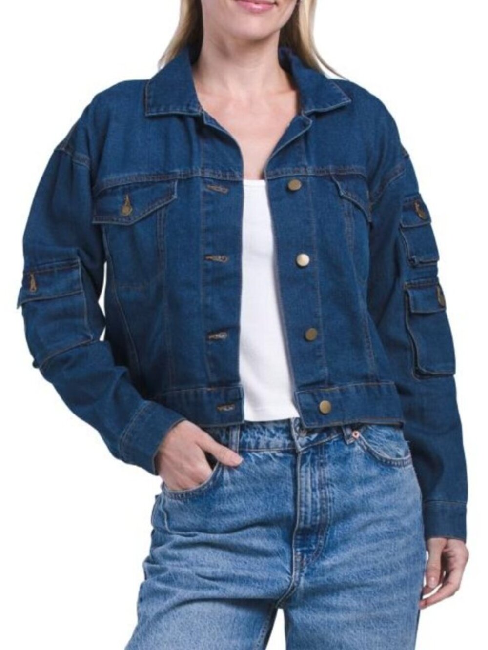 BEBE Cargo Denim Jacket